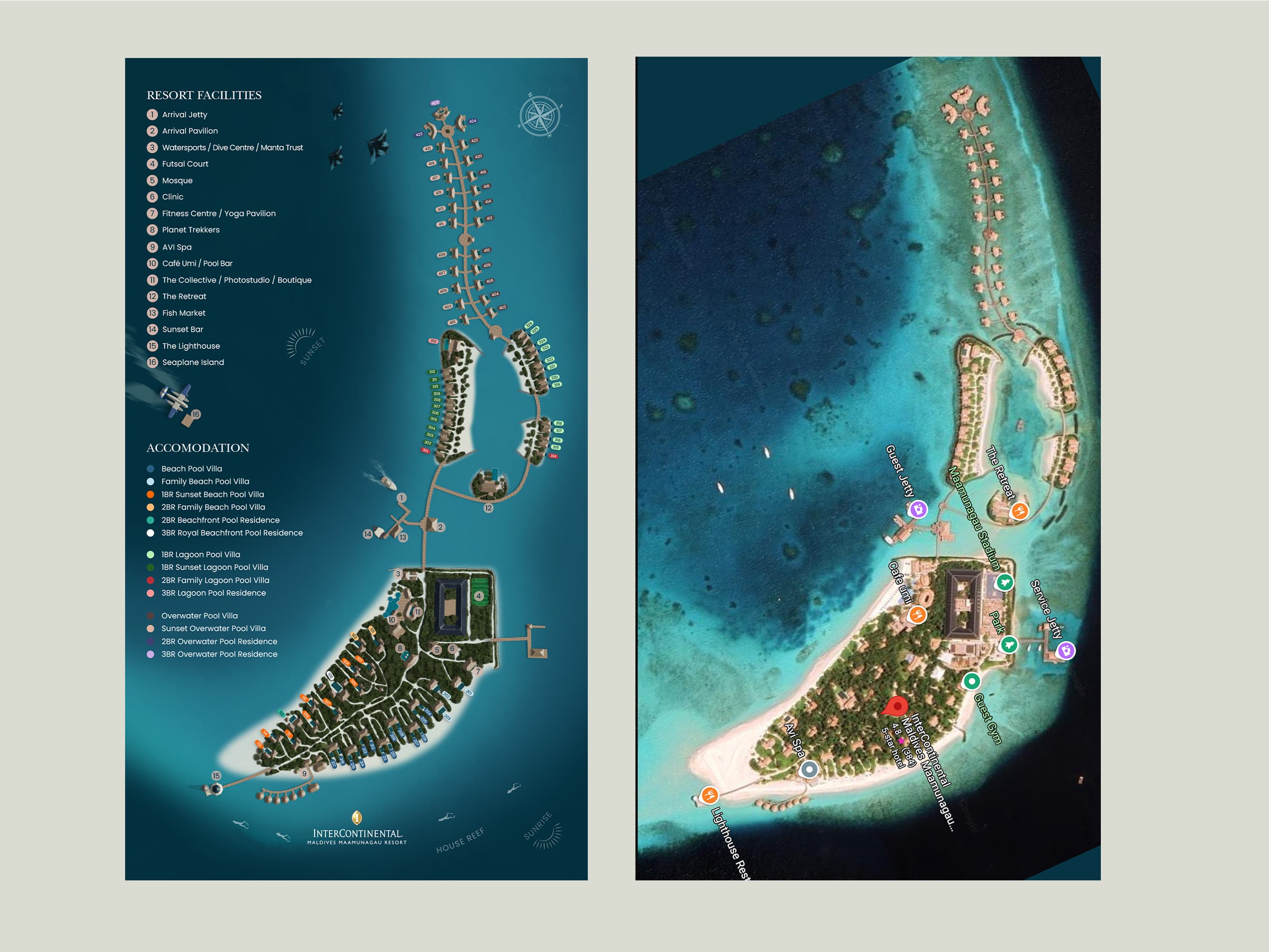 Intercontinental Maldives Maamunagau Island Resort Map