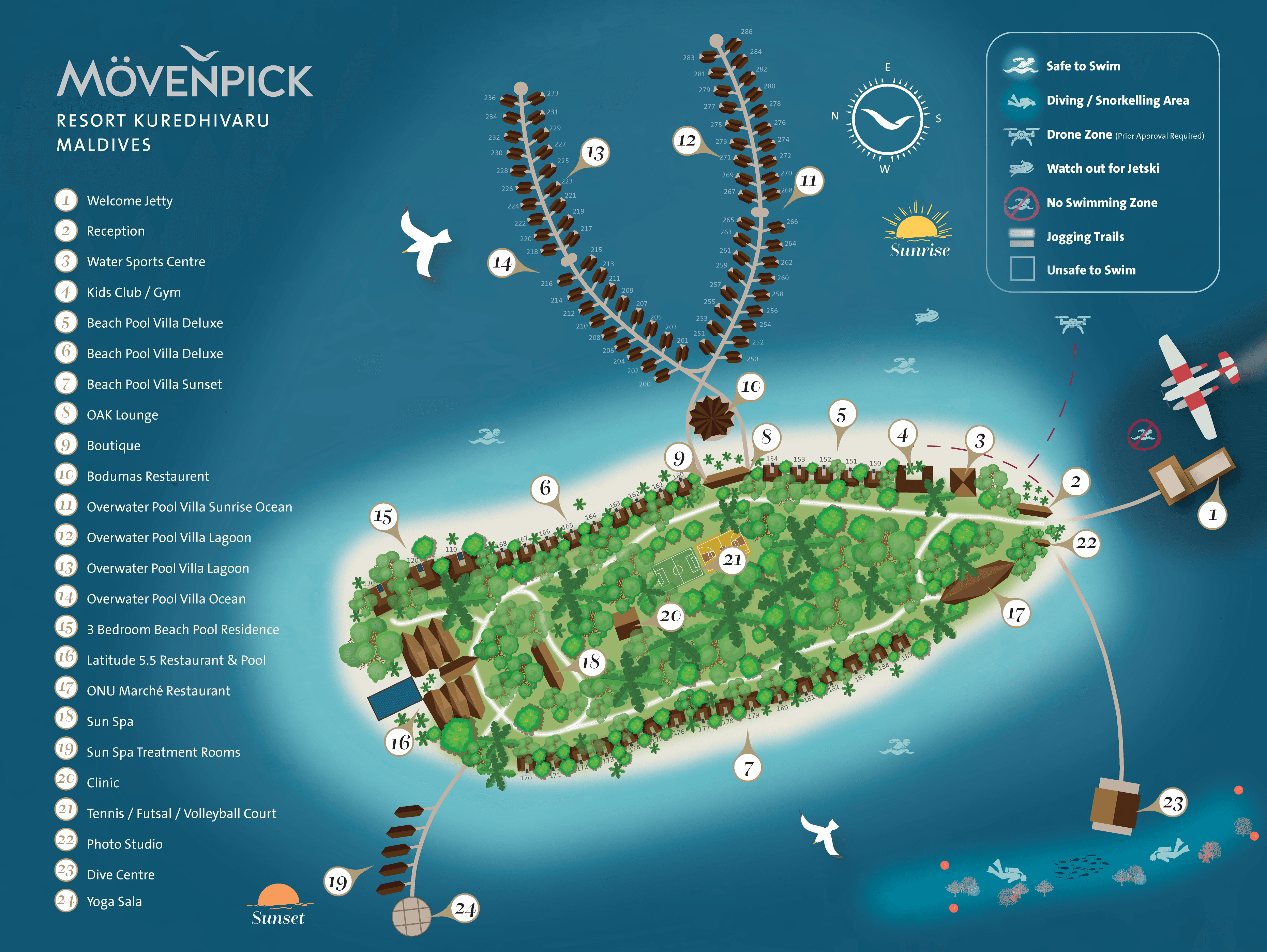 Movenpick Kurehdivaru Maldives Resort Map